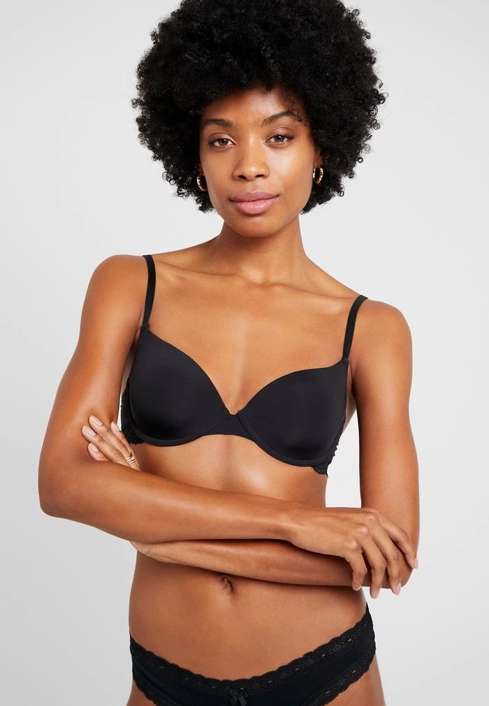 Soutien-Gorge ANNA FIELD Anna Field Nadine 2pp Tshirt Bra Plain Micro W Lace Wing Noir Femme | NFA-1368400